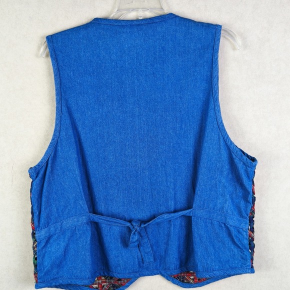 Vintage Oak Hill Patchwork Plaid Vest Apple Buttons Teacher Core Women's L - Picture 6 of 10